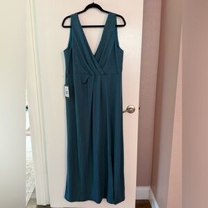 Ever Pretty Teal Sparkle Wrap-Front Maxi Dress